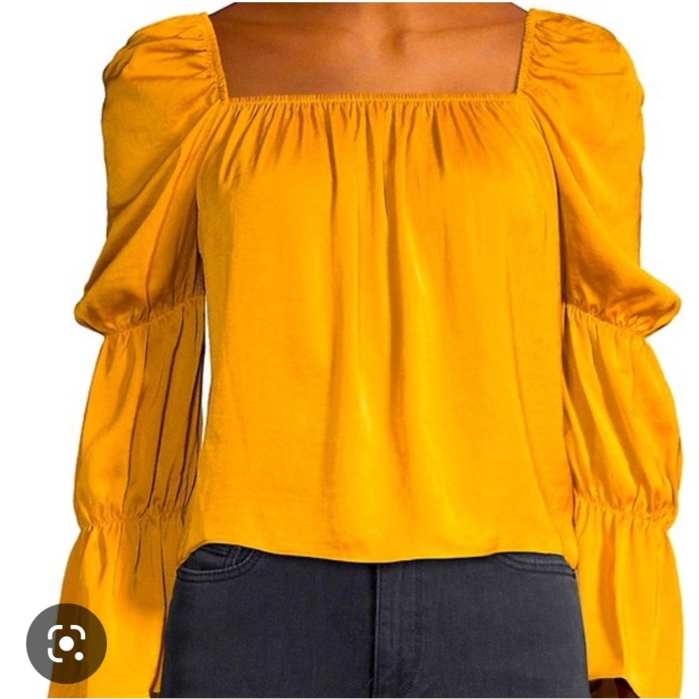 BCBGeneration Yellow gold Long sleeve blouse Thanksgiving outfit